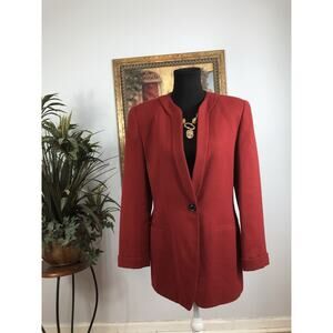 Harve Bernard Women Jacket 8 Clueless Preppy Office Siren One Button 100% Wool